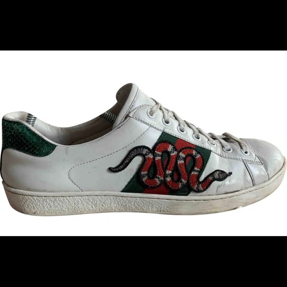 Gucci White snake low Ace sneakers size 9.5 - Picture 2 of 9